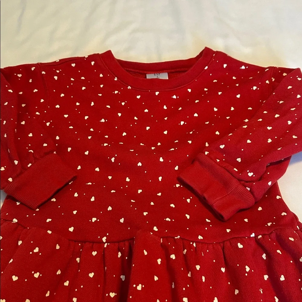 GAP Red Dress with White Heart Accents